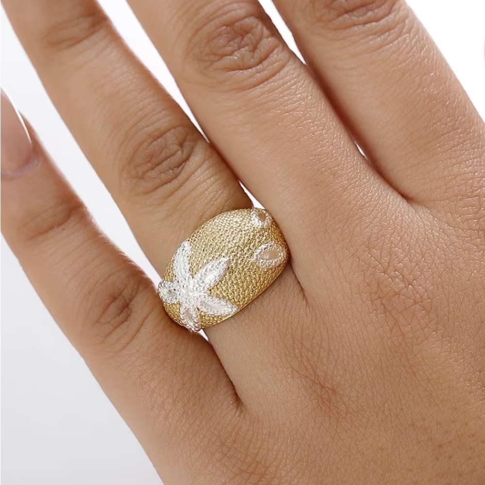 Stamped Yellow Diamond Accent Shooting Star Ring 18kg plated by Karis